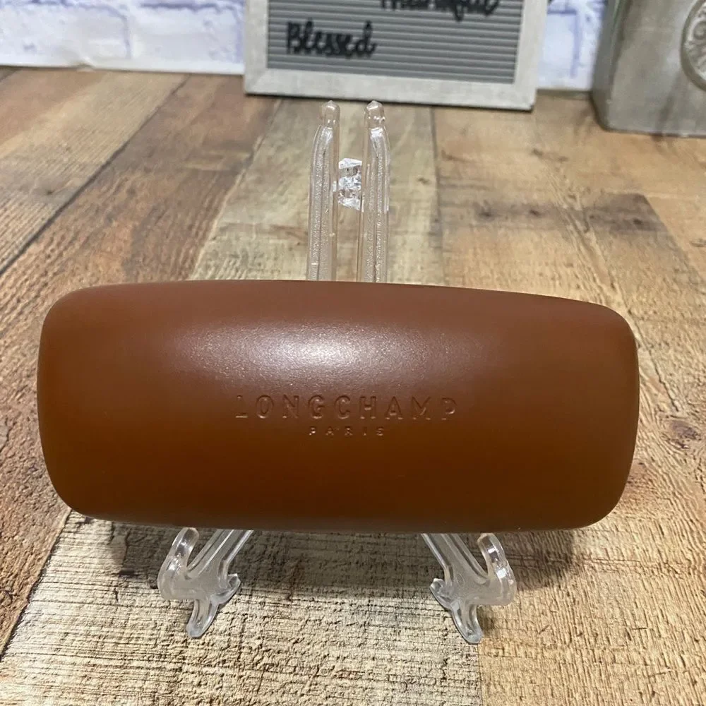 Longchamp Brown Eyeglass Sunglass Case Holder.